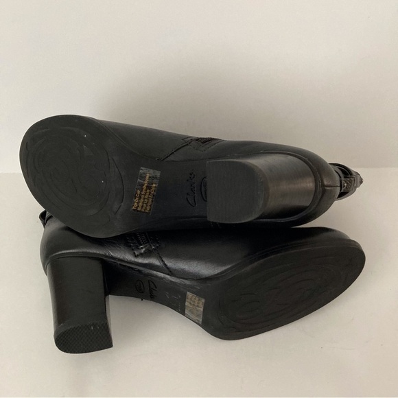 Clarks Jolissa Topaz Ankle Black Leather Boots | Size 10 - Picture 6 of 7